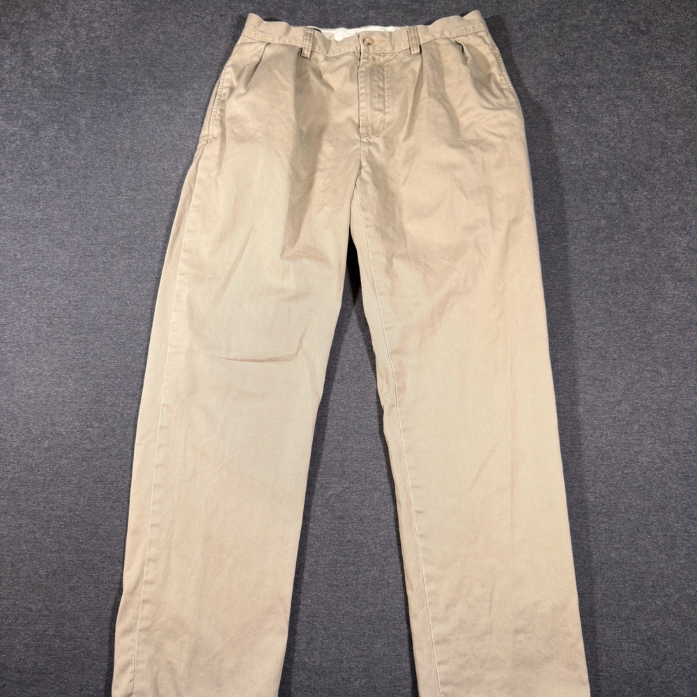 Vintage Polo Ralph Lauren Ethan Pant Mens 30x31 Beige Pleated Chino Trousers